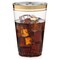 100 Pk 14 oz Clear Plastic Cups | Gold Rimmed Disposable Cups